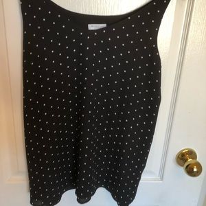 Reitmans Black Polka Dot Sleeveless Blouse